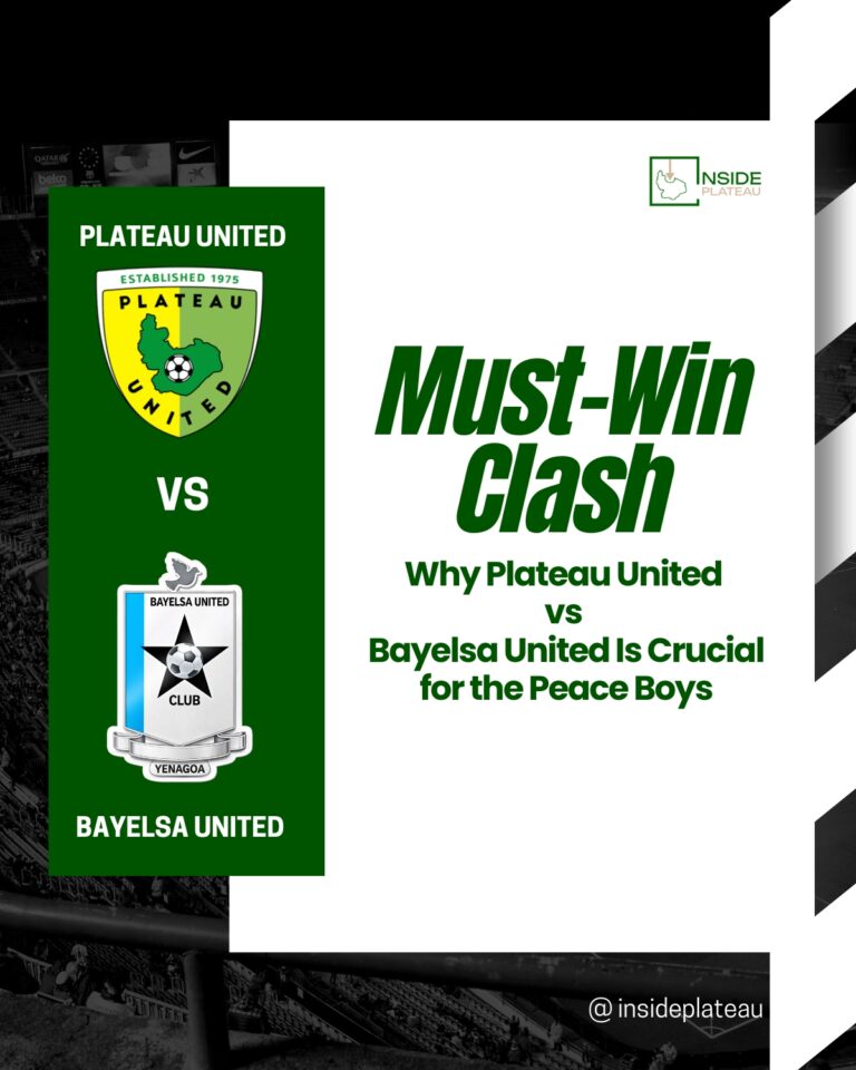 Why is Plateau United vs Bayelsa United a Must-win Game.