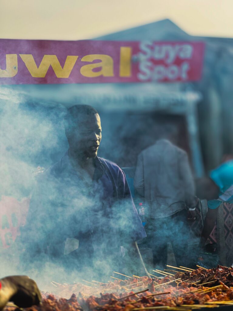 Awwal’s Suya Spot, Gold and Base, November 2025 by Hanniel Yakubu.