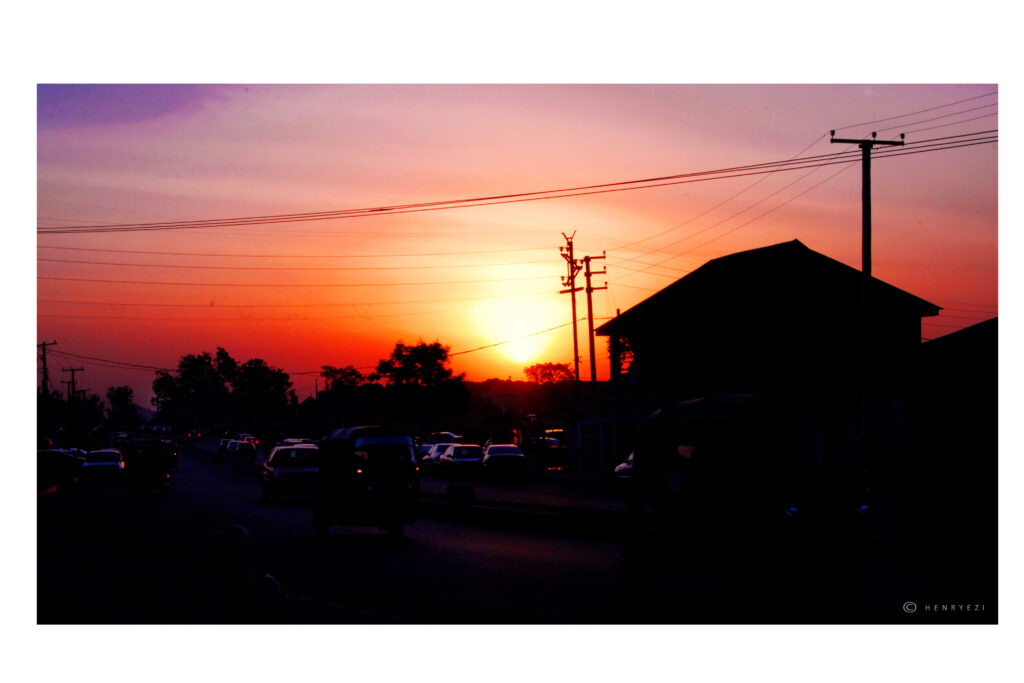 Sunset at Elim Area One Junction, 2020 by Henry O. Ezeah